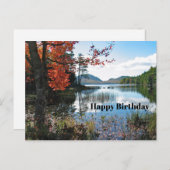 メインアカディアレイクランドスケープフォト誕生日 ポストカード (正面/裏面)