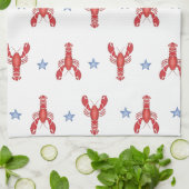 メインイベントロブスターシャックシー名門私立校風のサイドコースト キッチンタオル (折り畳み)