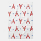 メインイベントロブスターシャックシー名門私立校風のサイドコースト キッチンタオル (縦)