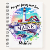 メインカラフルライトハウスウォーターカラー ノートブック (正面)