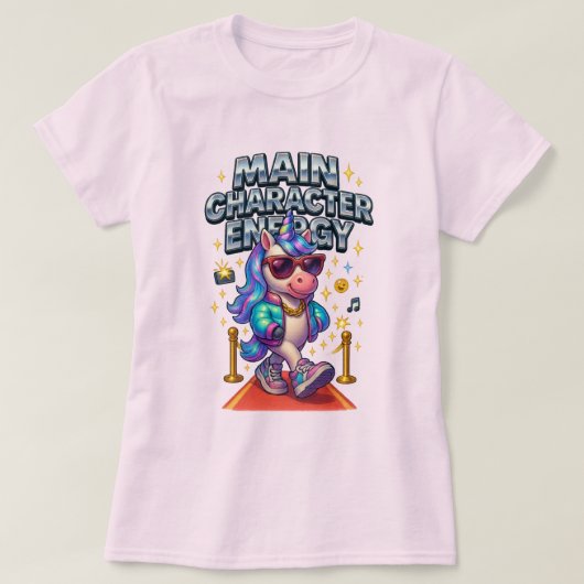 メインキャラクターエナジーグラムユニコーンレッドカーペット Tシャツ (デザイン正面)