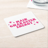 メインキャラクターエナジーピンク スクエアペーパーコースター (アングル)