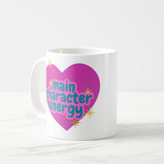 "メインキャラクターエネルギー"ピンクハートコーヒーマグ コーヒーマグカップ (正面左)