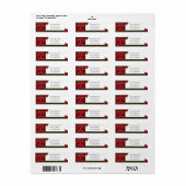 メインクリスマスポインセチア差出人住所ラベル ラベル (フルシート)