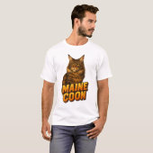 メインクーンのイラスト Tシャツ (正面フル)