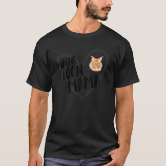 メインクーンのママ ハート 楽しい メインクーン 猫 ママ モチーフ Tシャツ