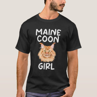 メインクーンの女の子 Tシャツ