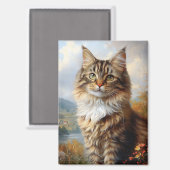 メインクーンの子猫の肖像画 マグネット (正面/裏面)