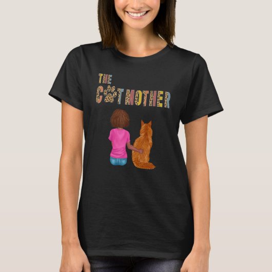 メインクーンの母猫 キャットマザー Tシャツ (正面)