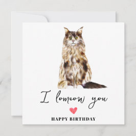 メインクーンの猫のお母さんと子犬のペットの誕生日 カード