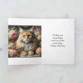 メインクーンの猫のビンテージの誕生日は猫好きのためのものです カード (内部)
