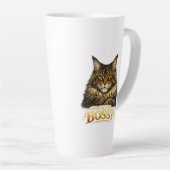 メインクーンの猫のマグカッププリント カフェラテマグ (右アングル)