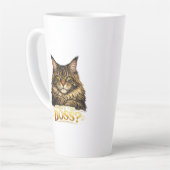 メインクーンの猫のマグカッププリント カフェラテマグ (左アングル)