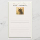 メインクーンの猫のメモ帳「Thoughts to Paper」 便箋 (正面)