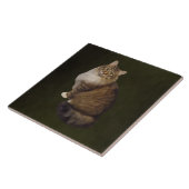 メインクーンの猫の肖像画 タイル (側面)