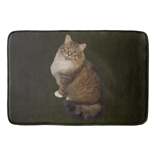 メインクーンの猫の肖像画 バスマット (正面)