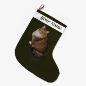メインクーンの猫の肖像画 ラージクリスマスストッキング (正面 (吊り時))