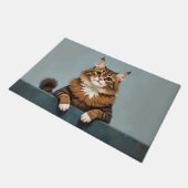 メインクーンの猫玄関マットアート ドアマット (アングル)