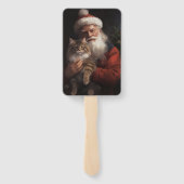 メインクーンウィズサンタクロースフェスティバルクリスマス ハンドファン (裏面)