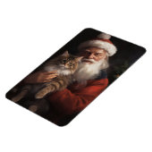 メインクーンウィズサンタクロースフェスティバルクリスマス マグネット (左側)