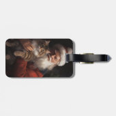 メインクーンウィズサンタクロースフェスティバルクリスマス ラゲッジタグ (裏面横)