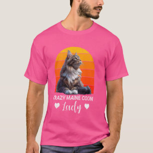 メインクーンオーナ熱狂するーMAINE COON LADY Cat Mommy Tシャツ