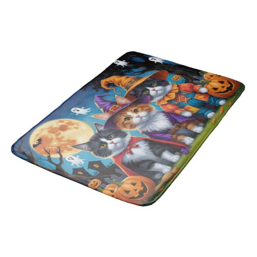 メインクーンキャッツカボンプキンハロウィンおもしろい バスマット (アングル)