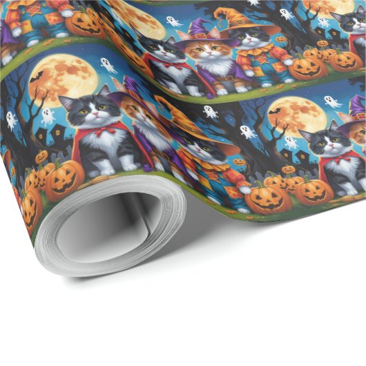 メインクーンキャッツカボンプキンハロウィンおもしろい ラッピングペーパー (ロールコーナー)