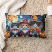 メインクーンキャッツカボンプキンハロウィンおもしろい ランバークッション (ブランケット)