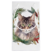メインクーンキャットクリスマスリースフェスティバルキッテン スモールペーパーバッグ (裏面)