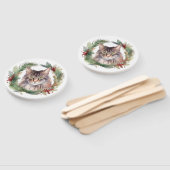 メインクーンキャットクリスマスリースフェスティバルキッテン ハンドファン (組立なし)