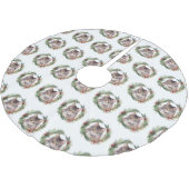 メインクーンキャットクリスマスリースフェスティバルキッテン ブラッシュドポリエステルツリースカート (アングル)