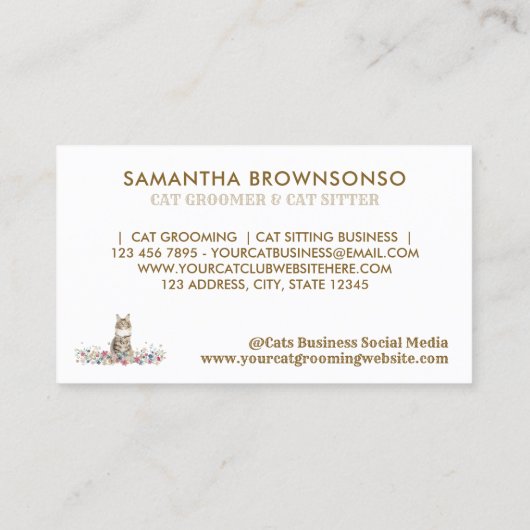 メインクーンキャットグルーミングサロンペットスパ 名刺 (裏面)