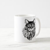 メインクーンキャットパーソナライズされたスケッチ コーヒーマグカップ (正面右)