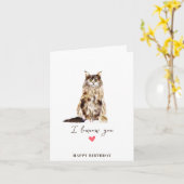 メインクーンキャットムームパパペット誕生日 カード (黄色い花)