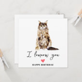 メインクーンキャットムームパピーペット誕生日 カード (正面/裏面インサイチュ)