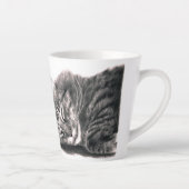 メインクーンキャット眠るスケッチ カフェラテマグ (右)