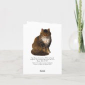 メインクーンキャット色彩の鮮やかポートレートアートハロー サンキューカード (裏面)