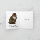 メインクーンキャット色彩の鮮やかポートレートアートハロー サンキューカード (内部)