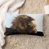 メインクーンロングヘアタブビーキャットアニマルペット ランバークッション (ブランケット)