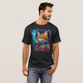 メインクーン猫の宇宙飛行士 Tシャツ (正面フル)