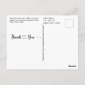 メインクーン猫の肖像画アート　感謝のメッセージ　ハート ポストカード (裏面)