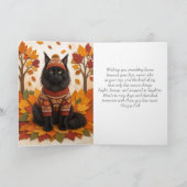 メインクーン かわいい 猫 紅葉 秋 家族 カード (内部)