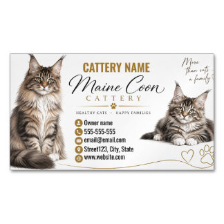 メインクーン・キャッテリー 猫ブリーダー マグネット名刺