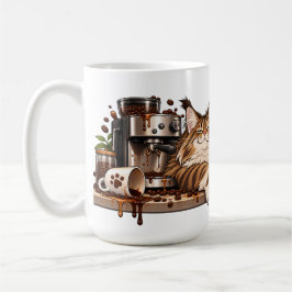 メインクーン コーヒー カオス 猫 ユーモア コーヒーマグカップ