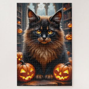 メインクーン ゴシック ハロウィン肖像画 アート ジグソーパズル