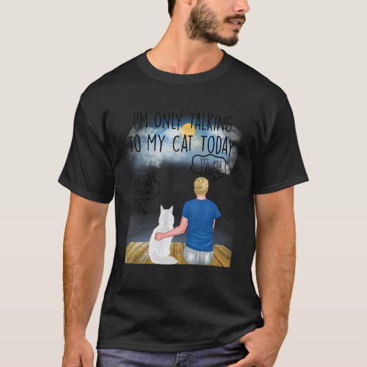 メインクーン 今日は猫としか話さない猫 Ca Tシャツ (正面)
