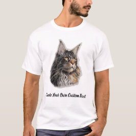 メインクーン 猫 オリジナルテキスト作成 Tシャツ