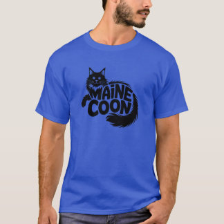 メインクーン 猫 シルエット Tシャツ