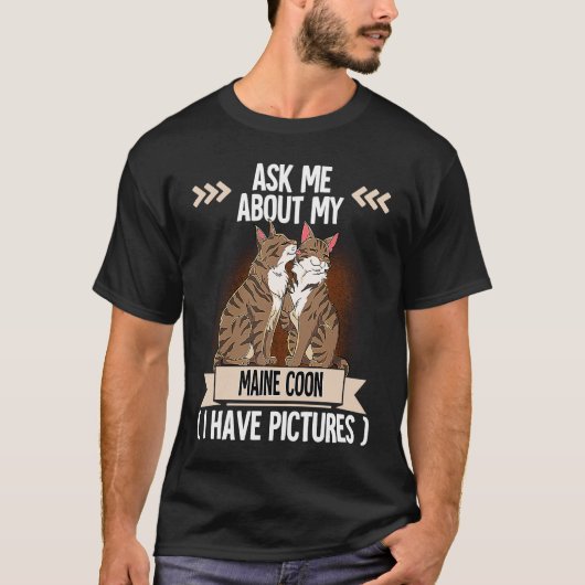 メインクーン 猫 8 Tシャツ (正面)